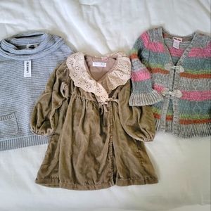 Toddler girl fall dress and sweater bundle